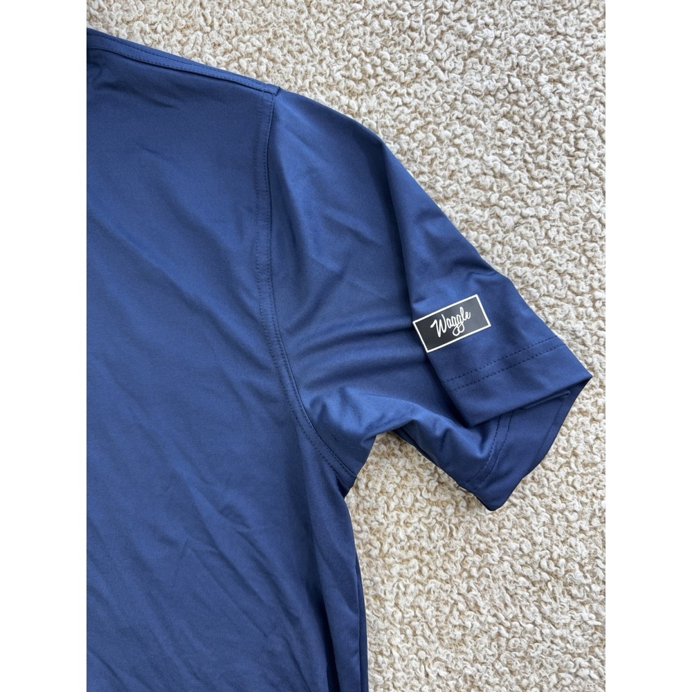 Waggle Brand Golf Polo Shirt Mens Large Blue Short Sleeve Performance Stretch - Picture 3 of 8